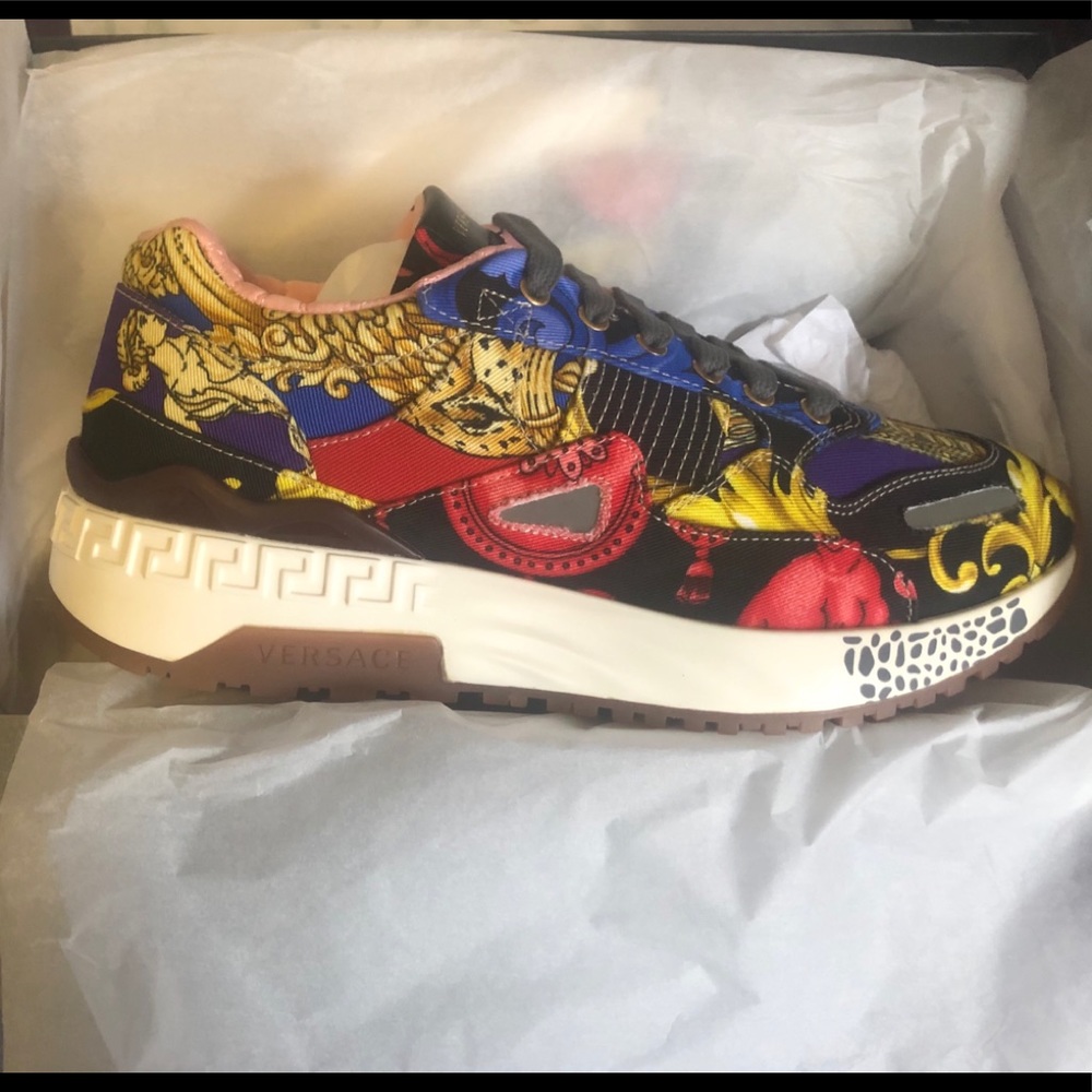 VERSACE BAROCCO PRINT ACHILLES SNEAKERS